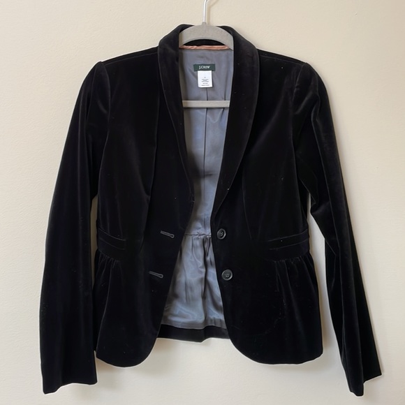 J. Crew Velvet Blazer - black, size 2 - Picture 2 of 7